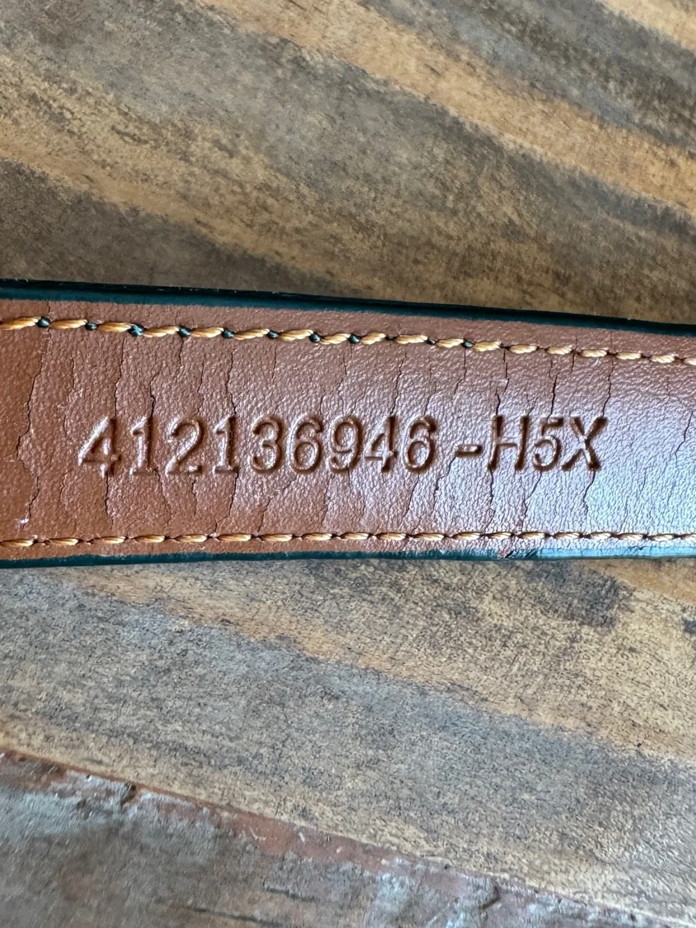 Vintage Lauren Ralph Lauren Dark Forest Green Croc Embossed Thin Belt Sz L 36